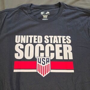 Icon Sports USA Soccer T-Shirt Mens XL Navy Blue Graphic Tee 401R-USF-USA28CT-NV